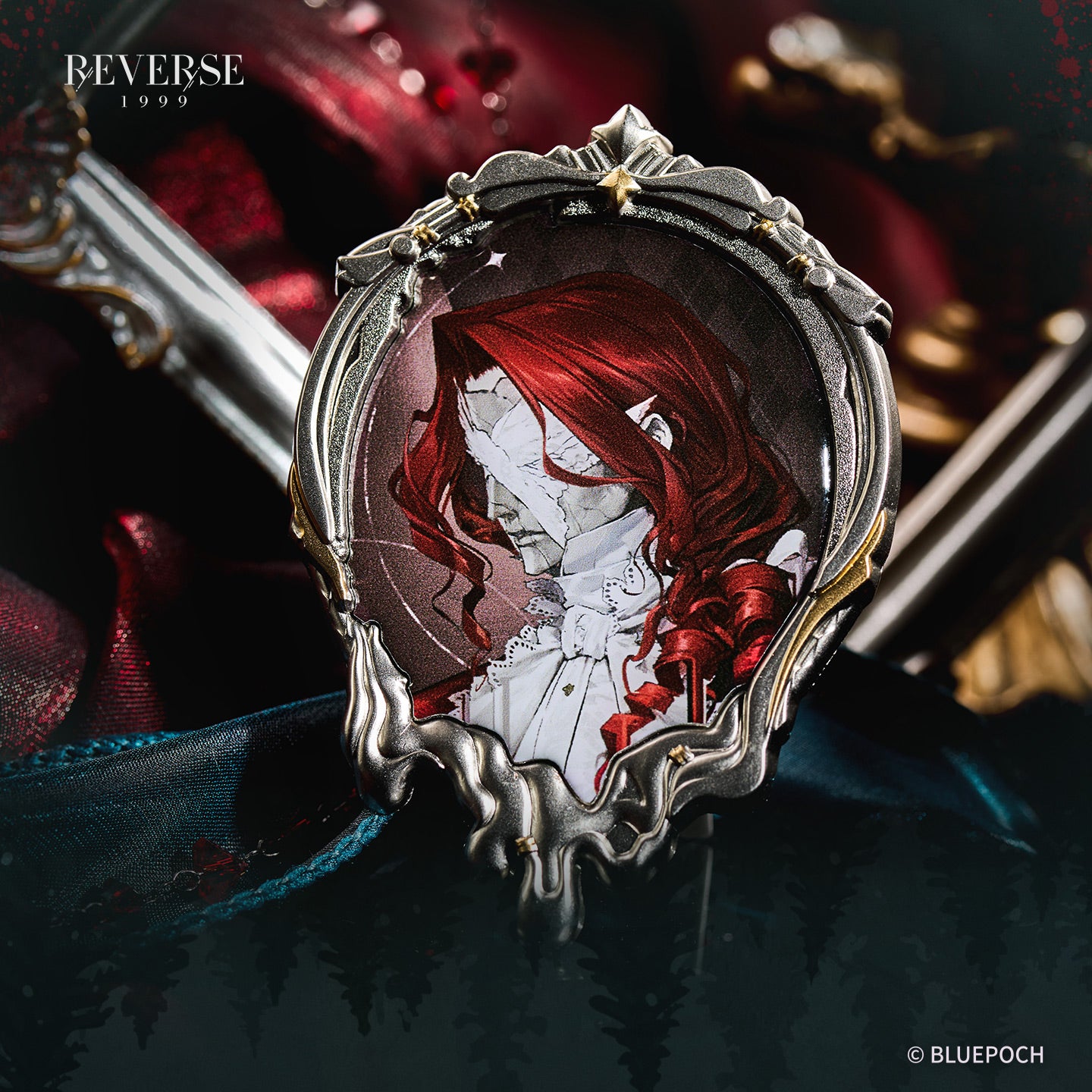 Reverse: 1999 "A Night of the Bizarre" Distorted Frame Portrait Badges