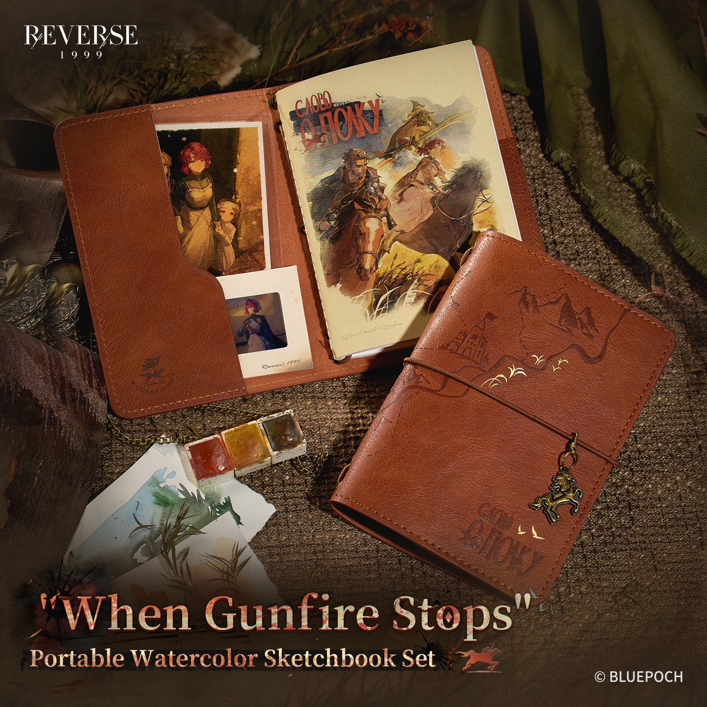 Reverse: 1999 "When Gunfire Stops" Portable Watercolor Sketchbook Set