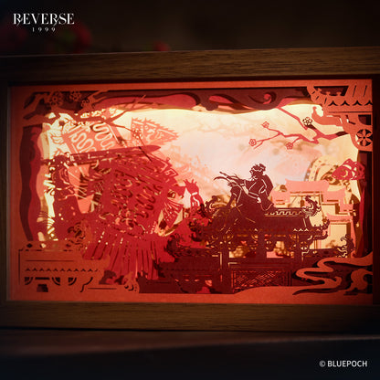 "Hollowed Window" Paper Heron Paper-Cut Lamp