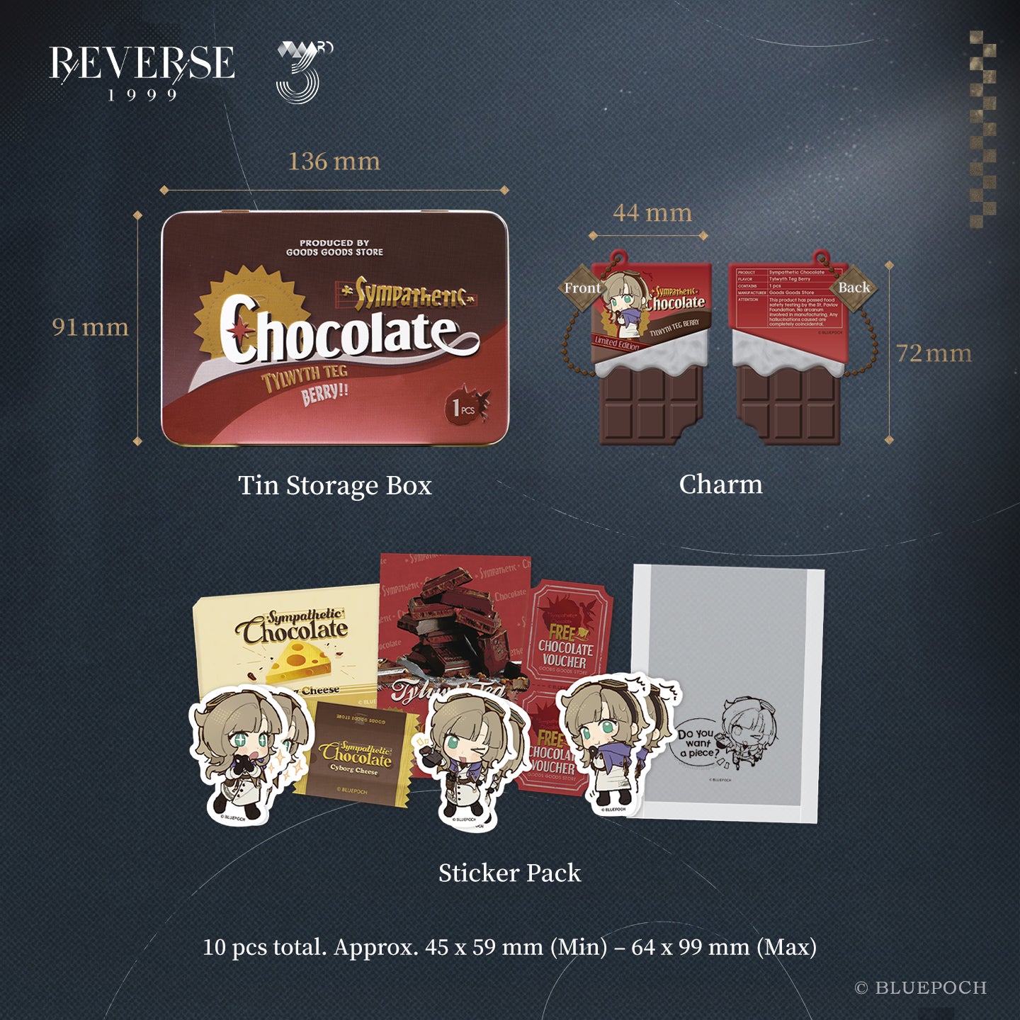 Reverse: 1999 "Sympathetic" Chocolate Charm Set