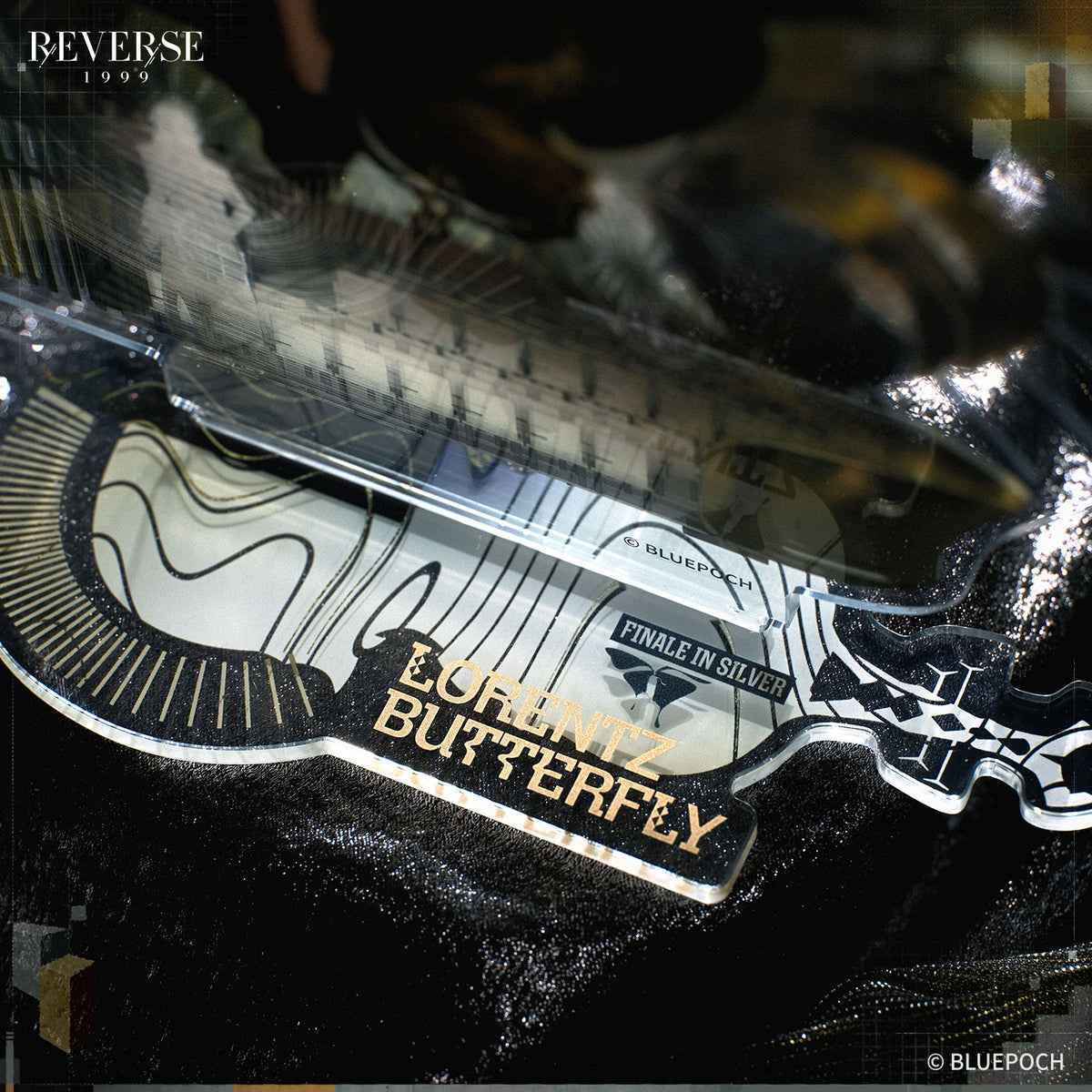 Reverse: 1999 "Finale in Silver" Lorentz Butterfly Garment Standee