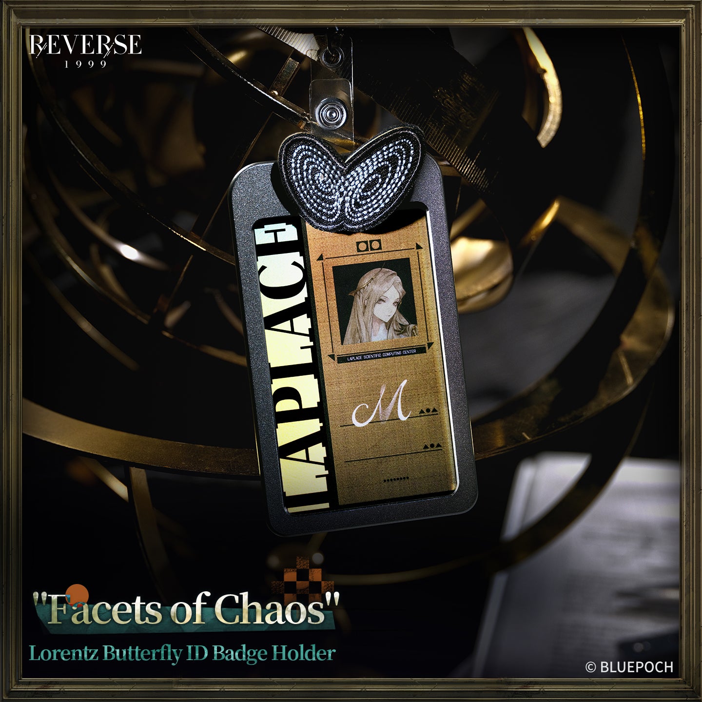 Reverse: 1999 "Facets of Chaos" Lorentz Butterfly ID Badge Holder