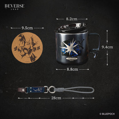 Reverse: 1999 "Drink Up Your Hesitation" Character Stainless Steel Mug & Nylon Lanyard Set
