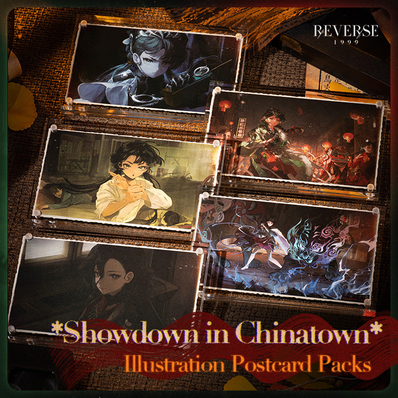 Reverse: 1999 "Showdown in Chinatown" Illustration Postcard Packs